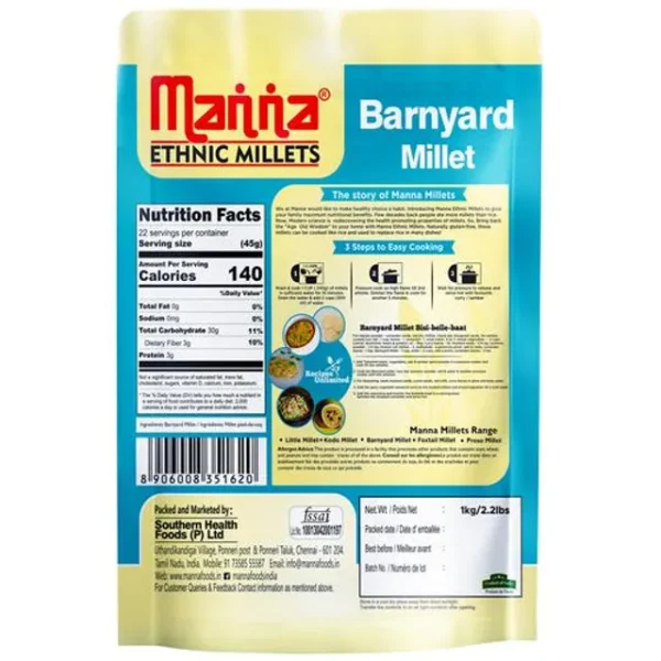 Manna Barnyard Millet 1kg 2