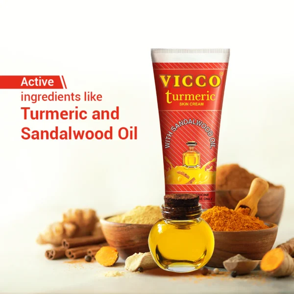 Vicco Turmeric Skin Cream With Sandalwood Oil 2