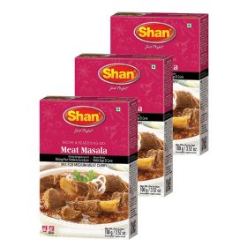 Shan Recipe and Seasoning Mix 3.52oz Meat Masala 100g Pack of 3