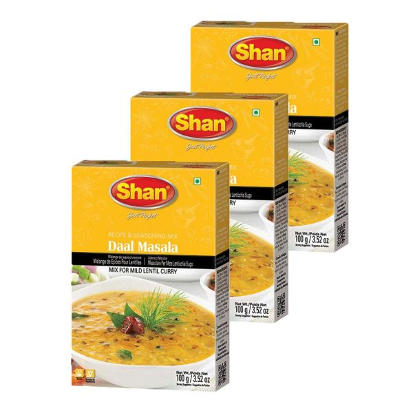 Shan Recipe and Seasoning Mix Daal Masala 3.52oz 100g Pack of 3