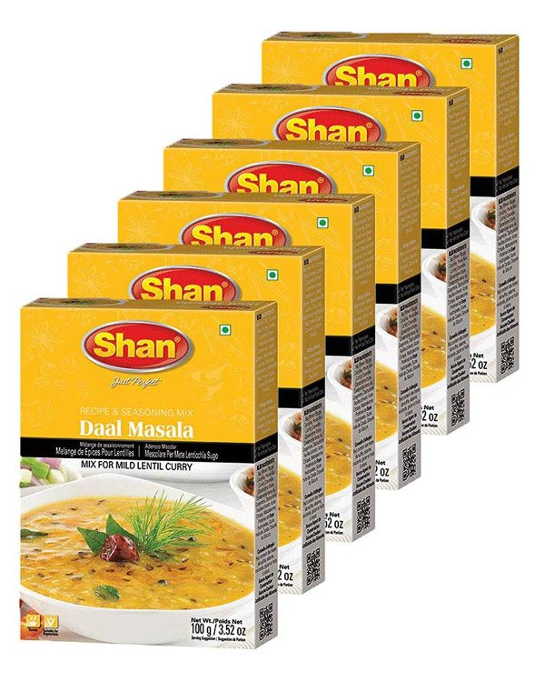 Shan Recipe and Seasoning Mix Daal Masala 3.52oz 100g Pack of 6