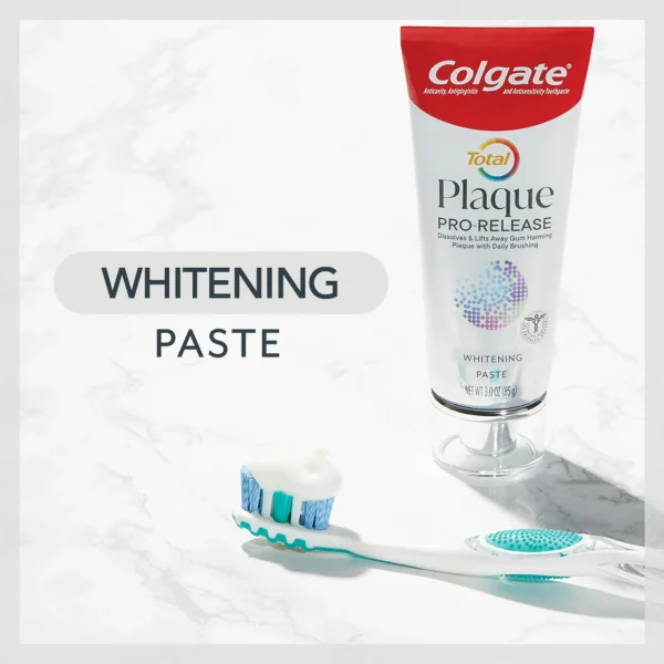 Colgate Total Plaque Pro Release Whitening Toothpaste, 3oz Tube 3