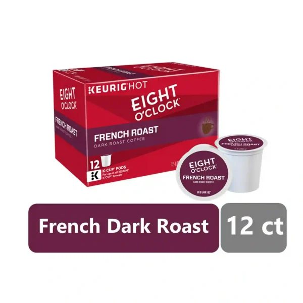 Eight O'Clock French Roast K Cup Coffee Pods, Dark Roast, 12 Ct