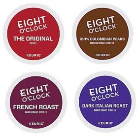 Eight O'Clock K Cup Coffee Variety Pack 48ct Original, French Roast, Colombian Peaks, Dark Italian Roast Sampler 4 Flavors