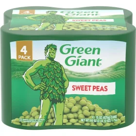 Green Giant Sweet Peas, Shelf Stable, 4 Pack, 15oz