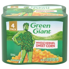 Green Giant Whole Kernel Sweet Corn, Shelf Stable 4 Pack, 15.25oz