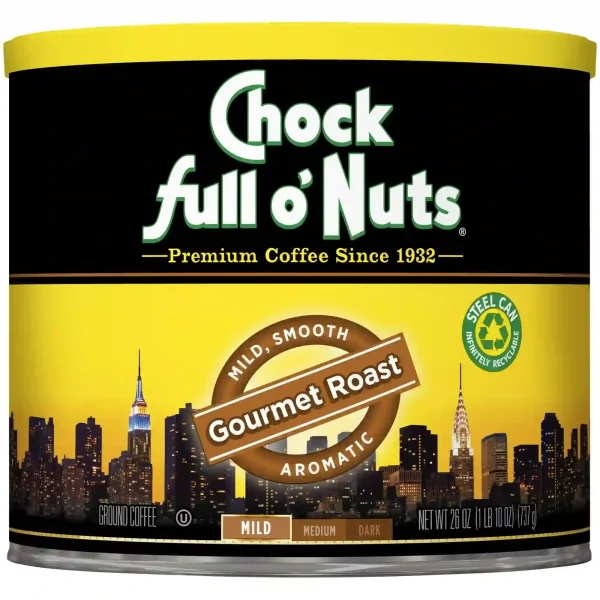 Chock Full o Nuts Gourmet Ground Coffee, Mild Roast, 26oz Can