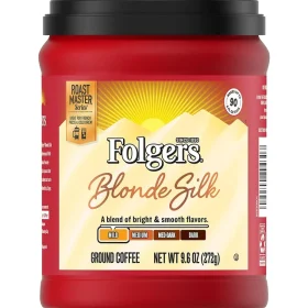 Folgers Blonde Silk Light Roast Ground Coffee, 9.6oz
