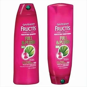 Garnier Fructis Full and Plush Shampoo and Conditioner Bundle Net Wt. 13 Fl Oz (384 Ml) Each One Set