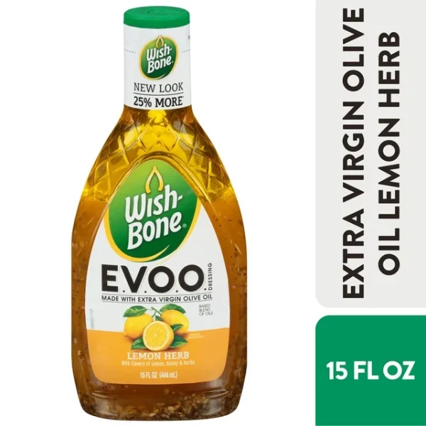 Wish Bone Extra Virgin Olive Oil Blend Lemon Herb Dressing, 15 FL OZ